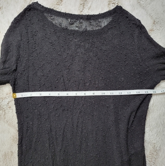 Club Monaco Italian Yarn Black Viscose Blend Asymmetrical Knit Top Size S - Picture 11 of 12